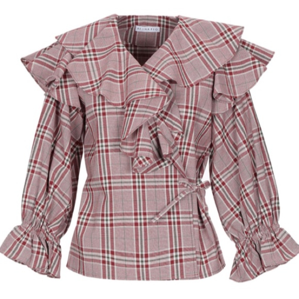 Rejina Pyo Women's Plaid Cotton Wrap Top